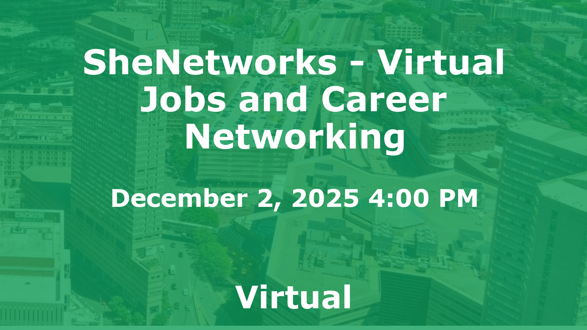 SheNetworks - Virtual Jobs and Career Networking event image